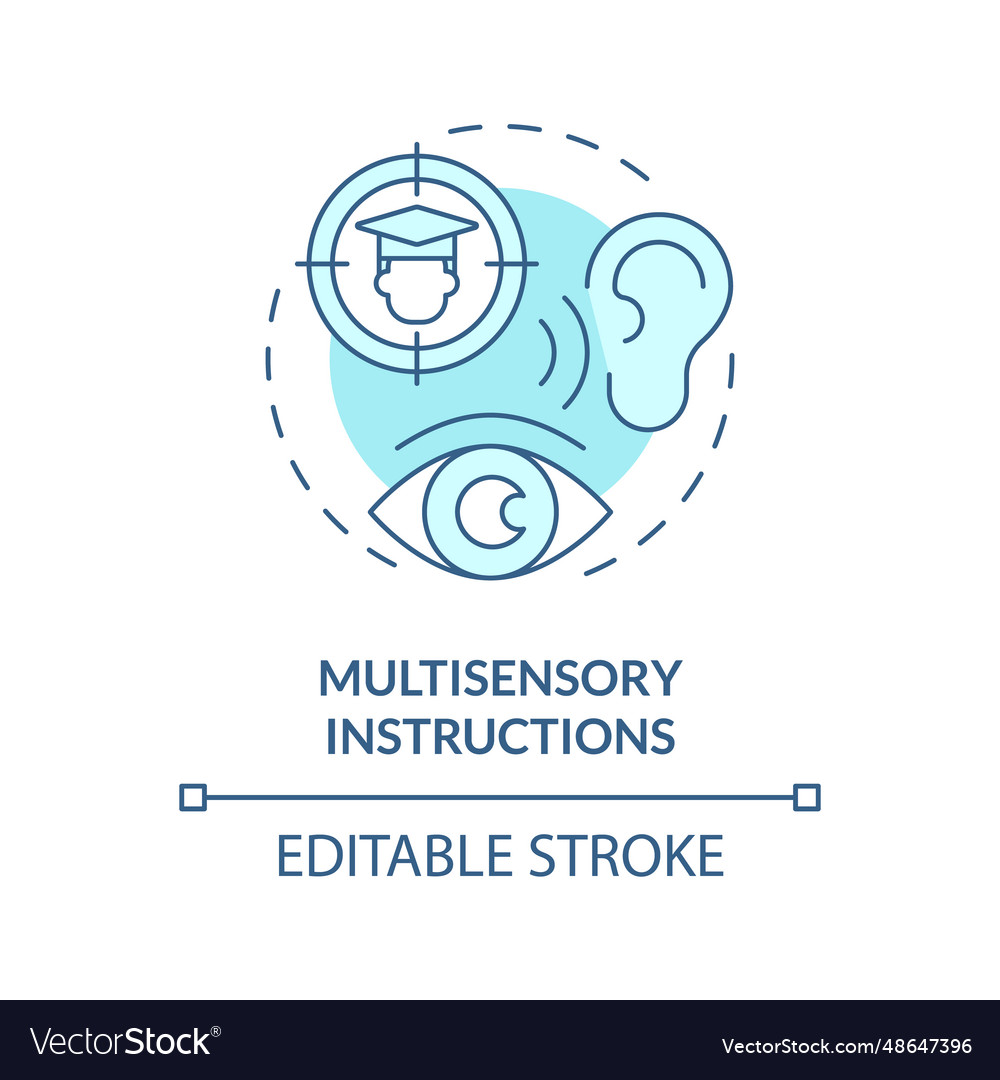 2d blue line icon multisensory instructions Vector Image