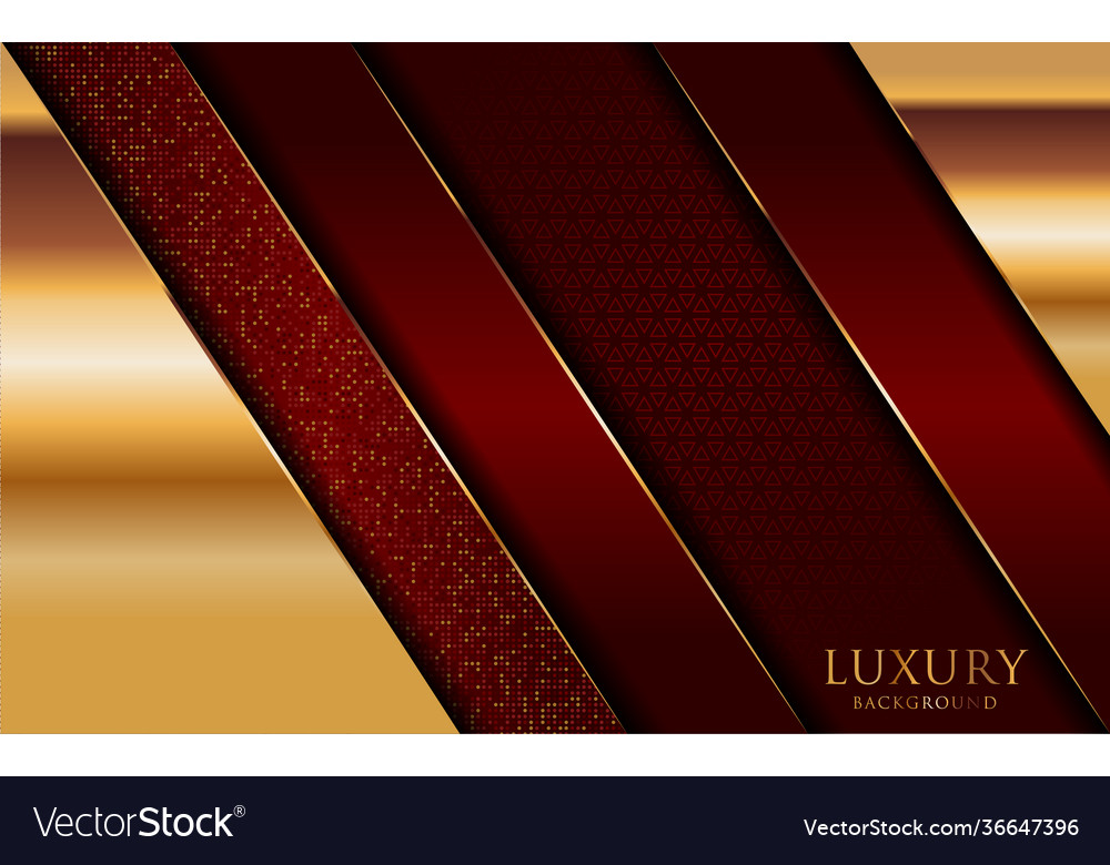 Abstract red background and golden lines element