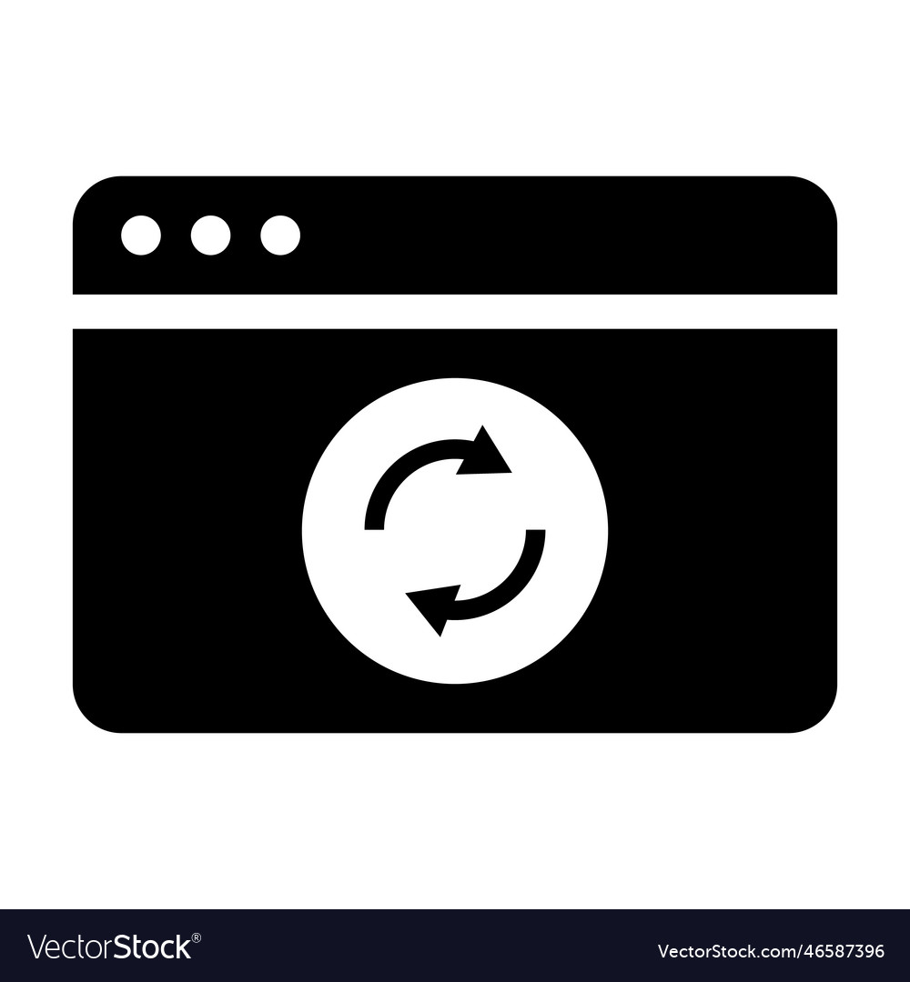 Browser reload silhouette icon or web page