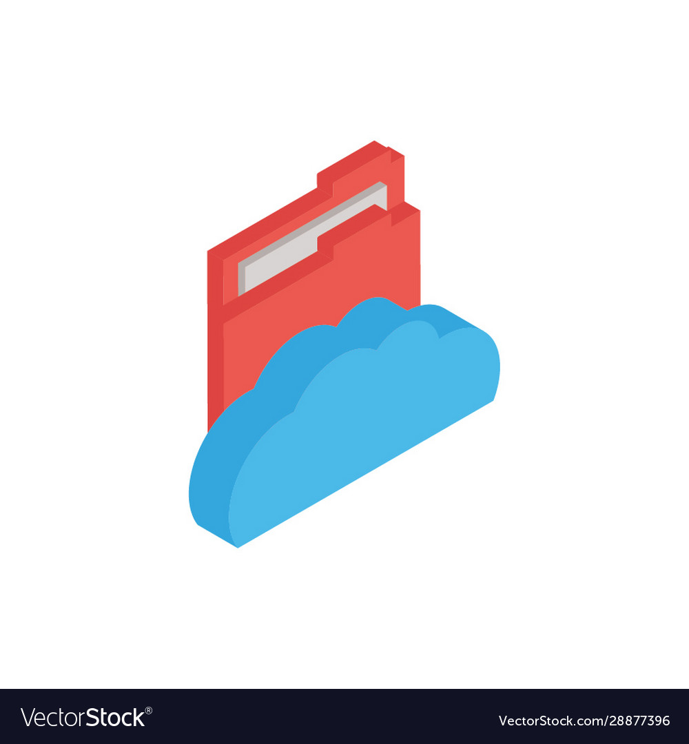 Cloud computing with folder documents vector image Cloud computing with folder documents