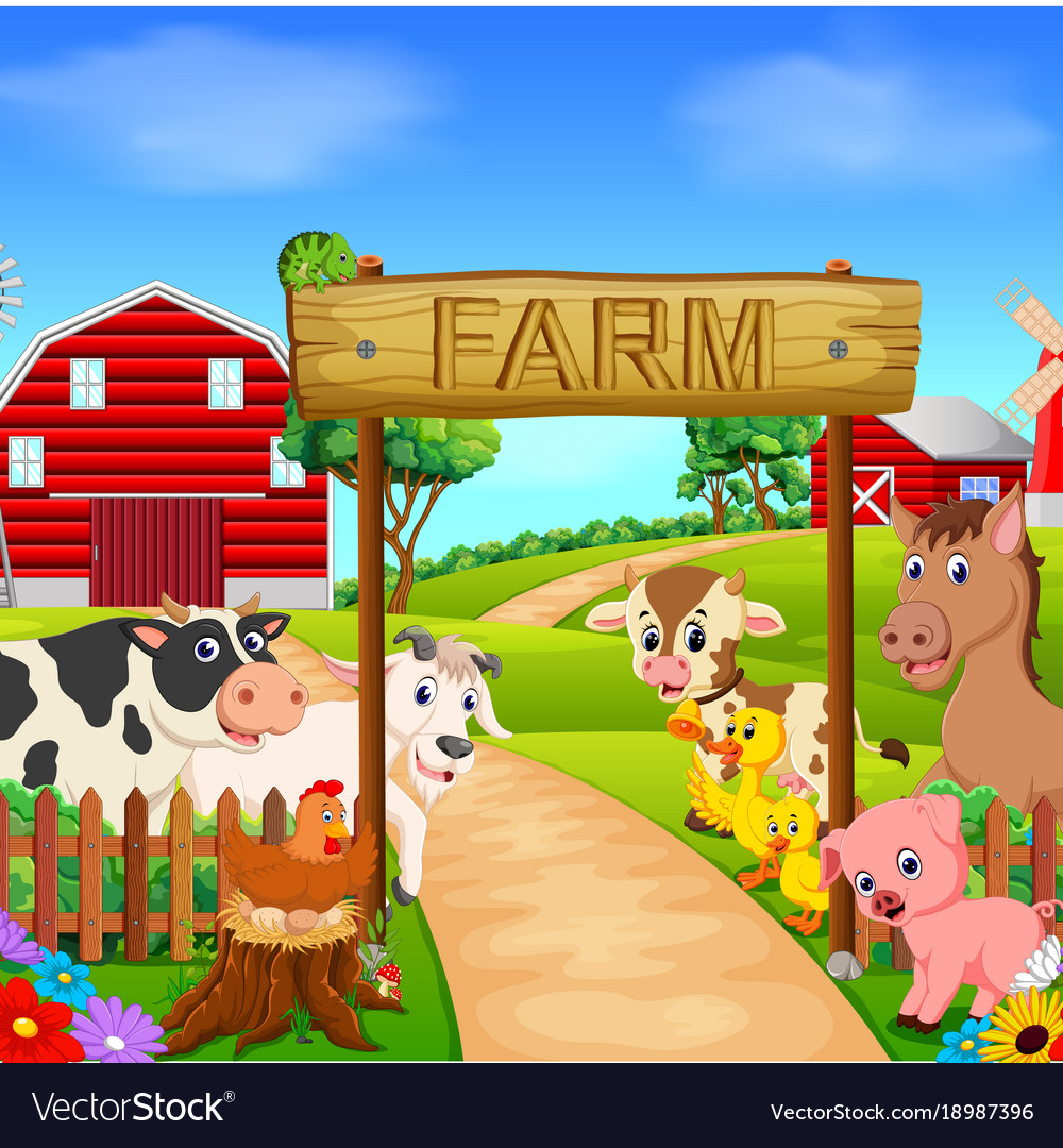 Collection animal in the farm Royalty Free Vector Image