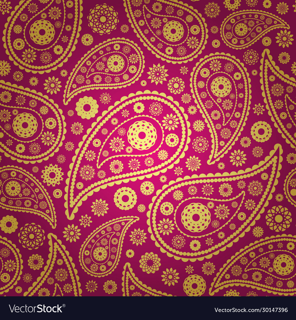 Colored paisley seamless background Royalty Free Vector