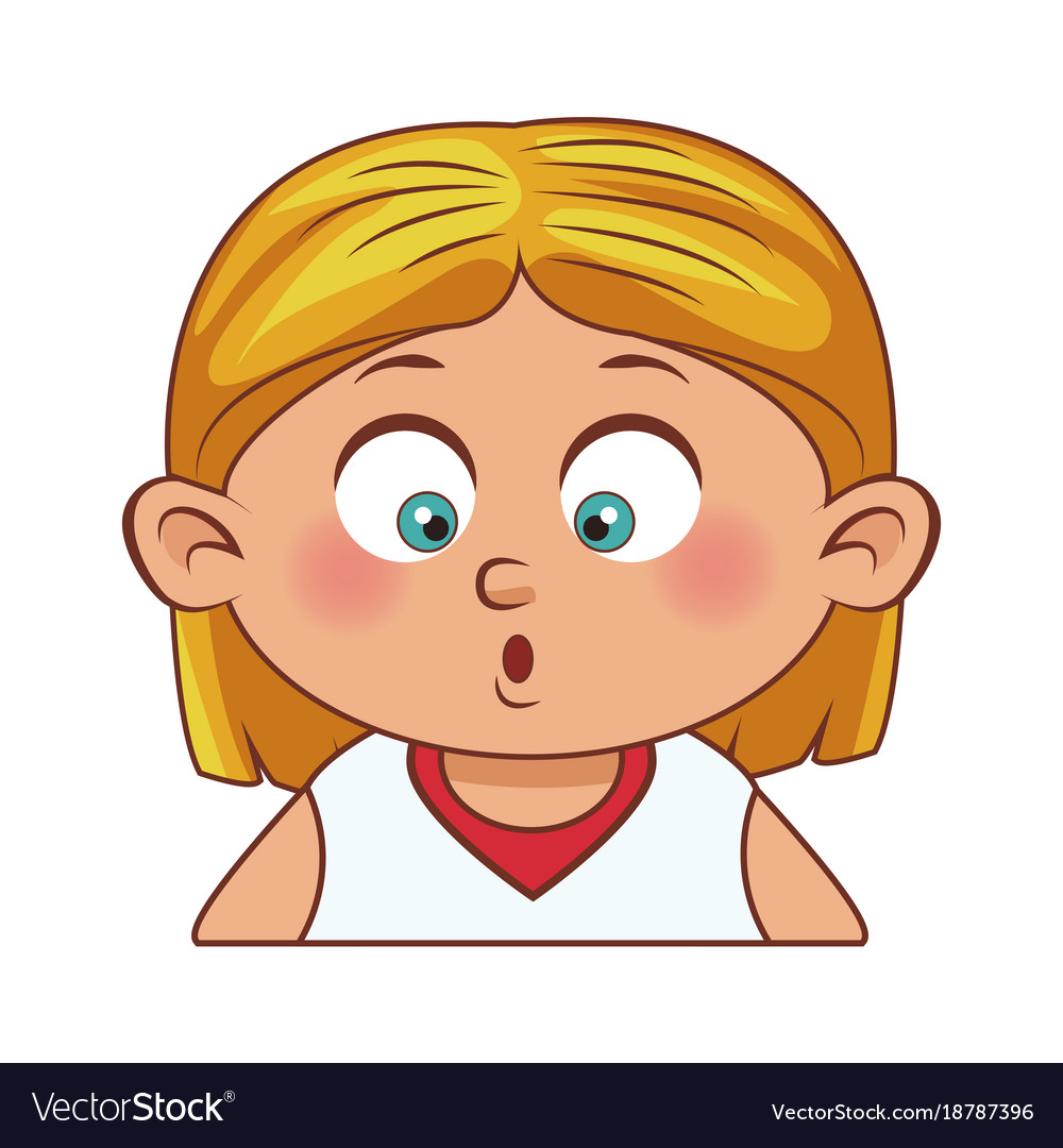 Cute girl face cartoon Royalty Free Vector Image