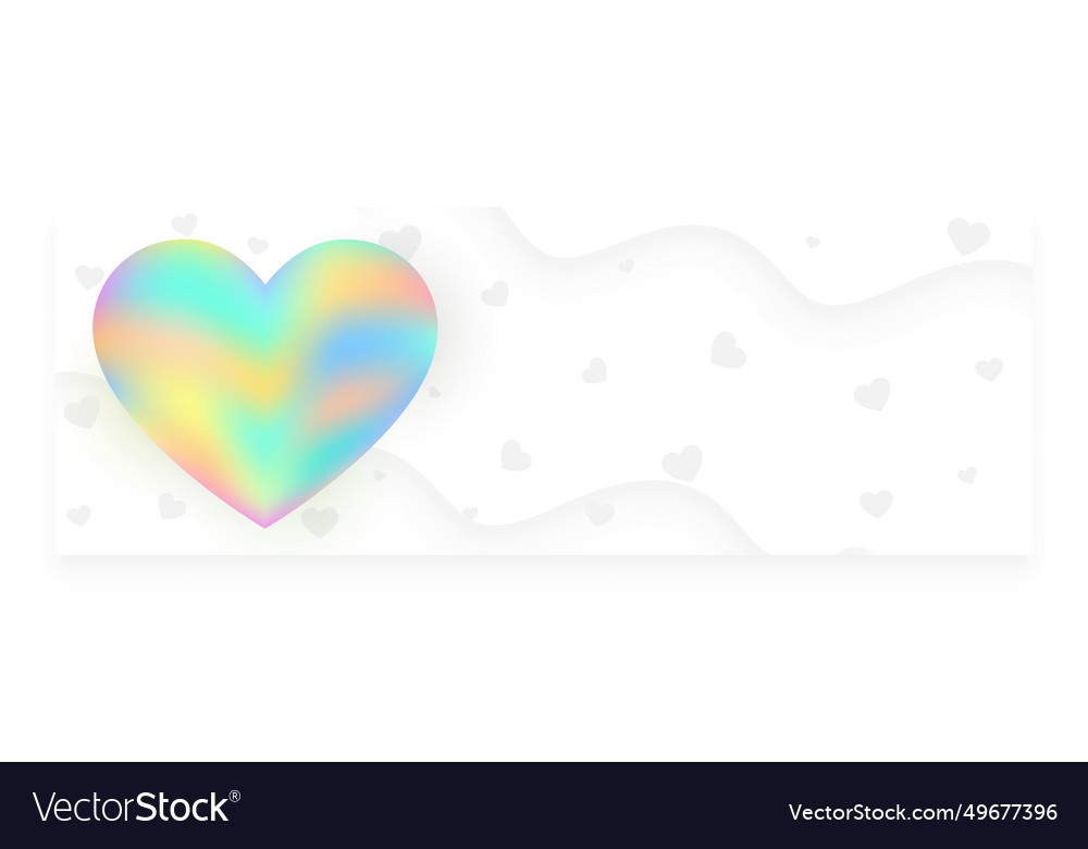 Decorative colorful love heart white banner