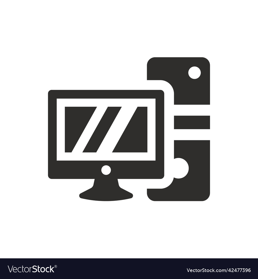 Desktop computer icon Royalty Free Vector Image