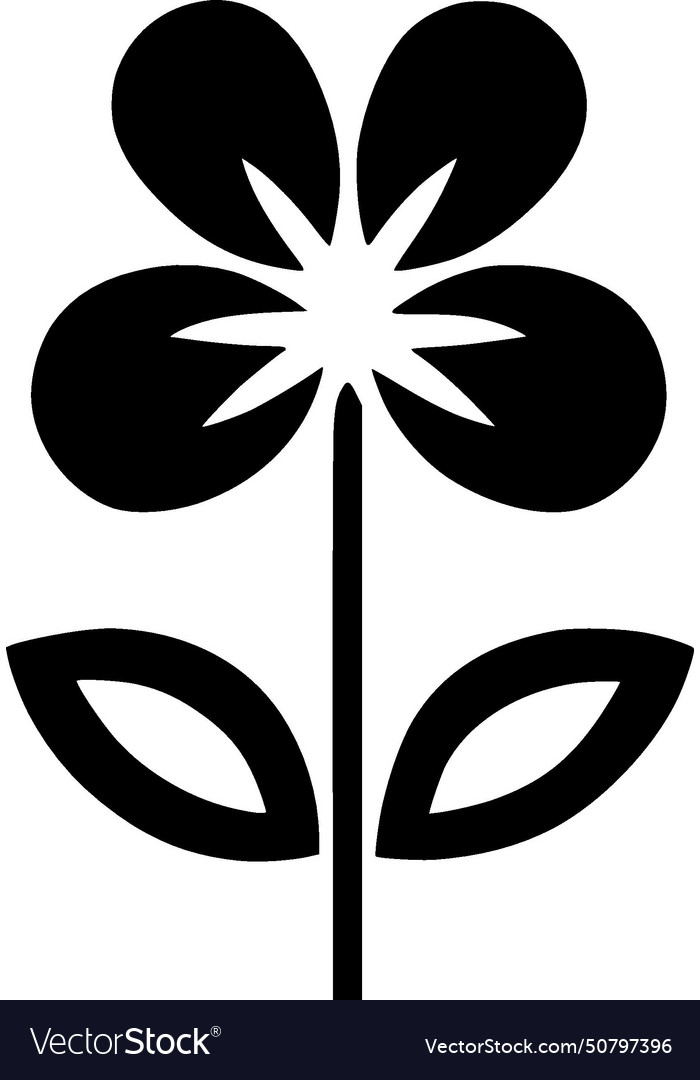 Flower - black and white Royalty Free Vector Image