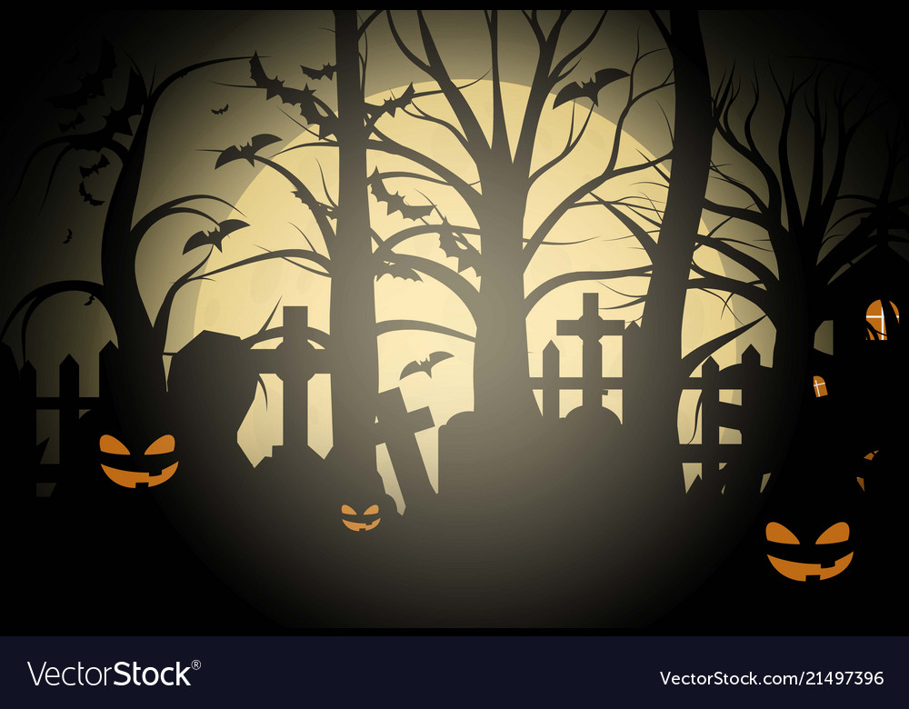 halloween background and scary church on vector image