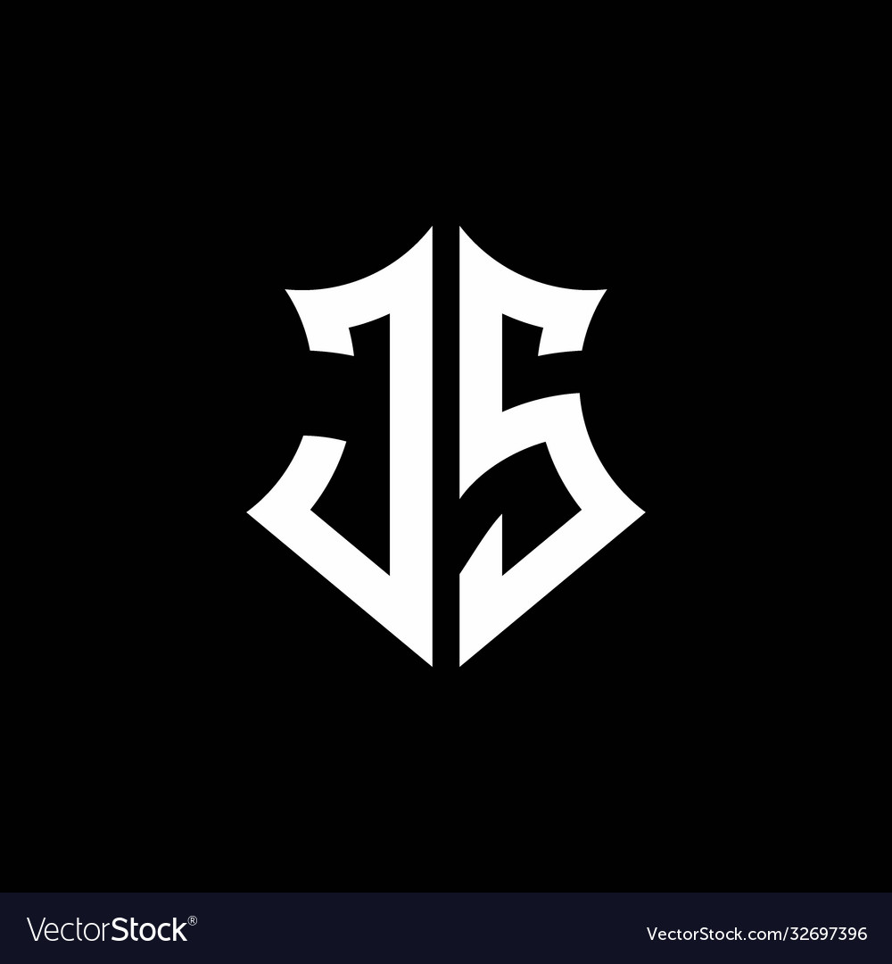 Js monogram logo with a sharp shield style