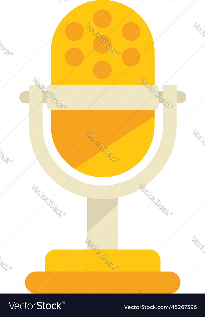 Microphone report icon flat market audit Vector Image