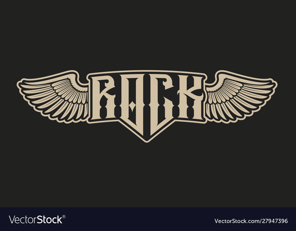 Monochrome rock lettering Royalty Free Vector Image