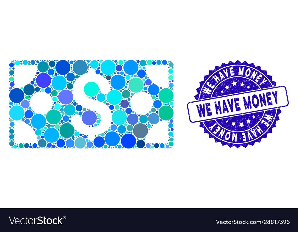 Mosaic dollar banknote icon with scratched we have Vector Image Mosaic dollar banknote icon with scratched we have