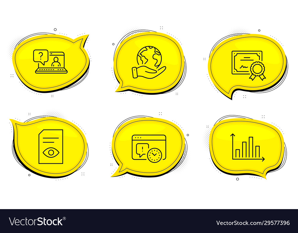 Project deadline view document and faq icons set vector image Project deadline view document and faq icons set