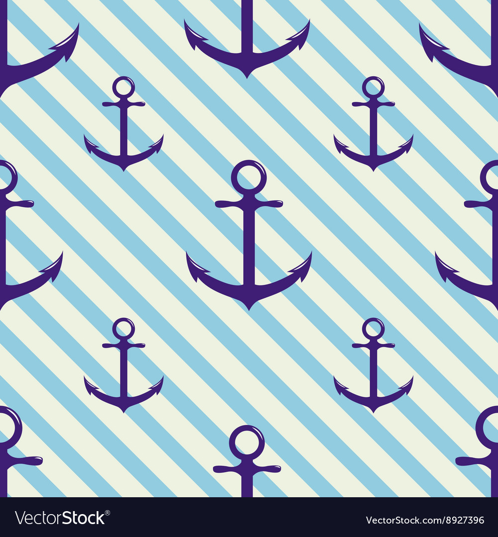 Seamless pattern with anchor on background