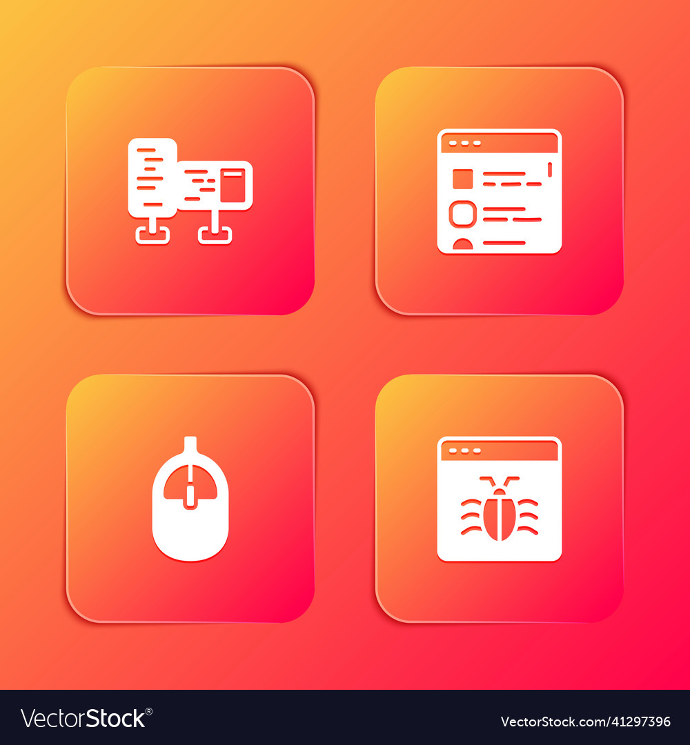 Set computer monitor screen browser files mouse vector image Set computer monitor screen browser files mouse