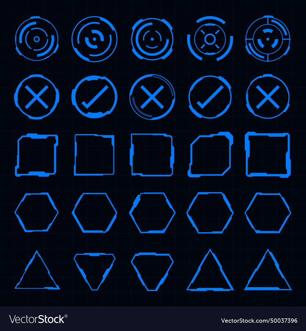 Set of sci-fi modern use interface element