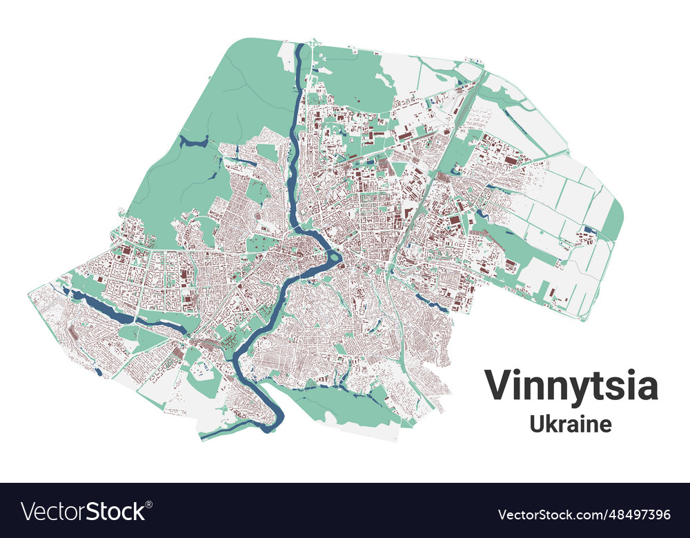 Vinnytsia map oblast center city in ukraine Vector Image