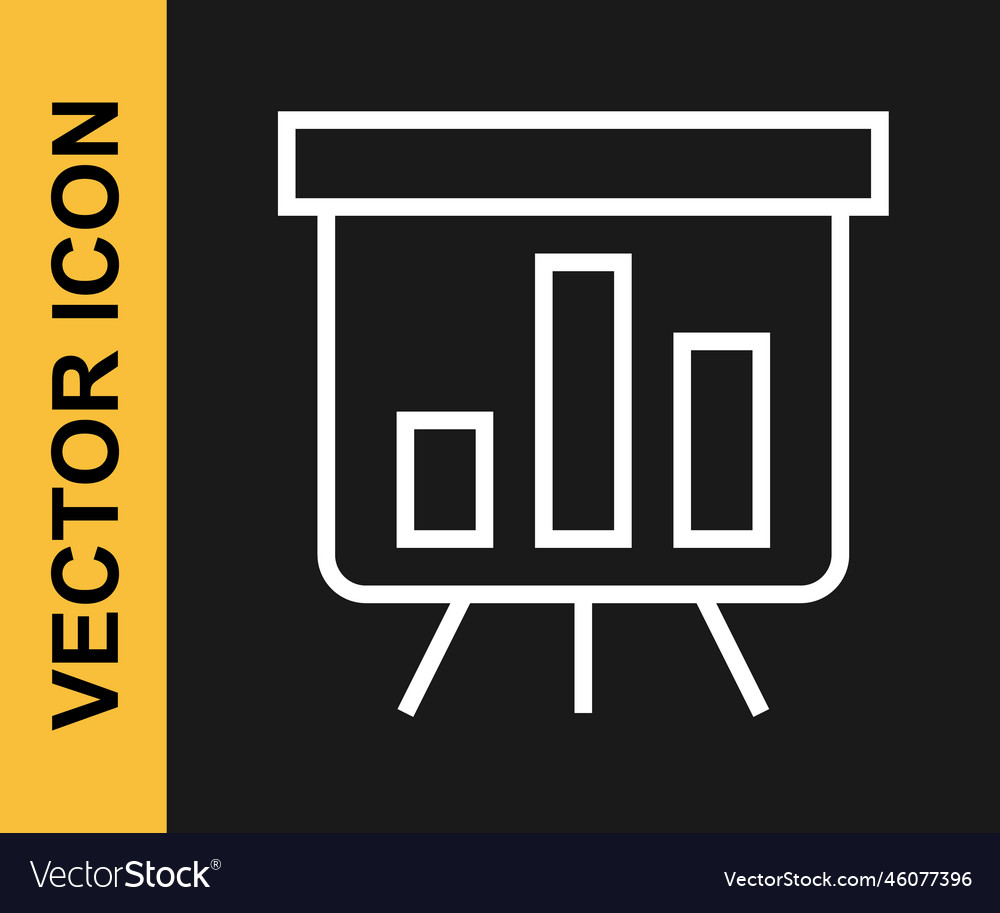White line board with graph chart icon isolated vector image White line board with graph chart icon isolated