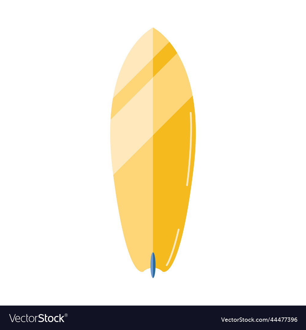 Yellow surfboard sport equipment Royalty Free Vector Image