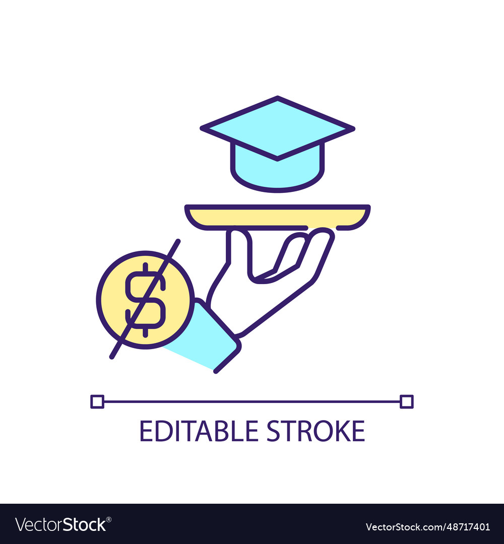 2d editable thin linear colorful open icon vector image 2d editable thin linear colorful open icon