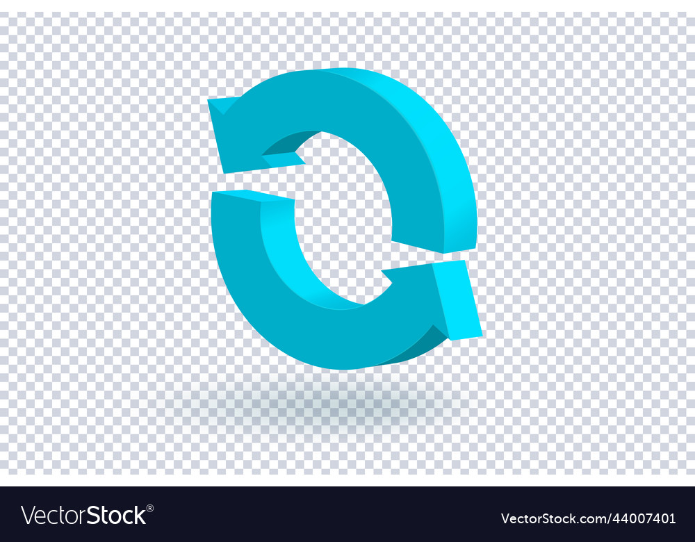 3d arrow circle round icon on transparent vector image 3d arrow circle round icon on transparent