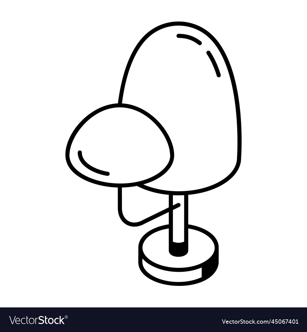 A linear isometric icon of round tree