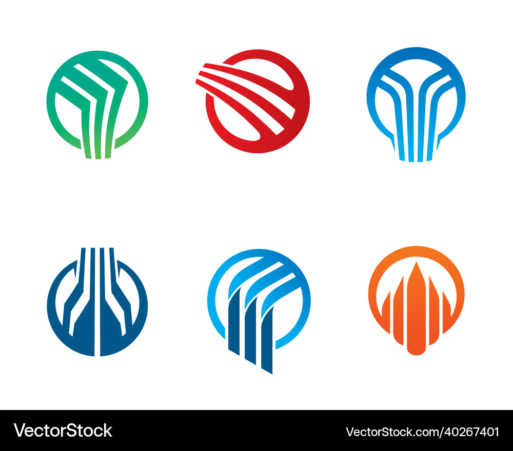 Abstract circle set logo template Royalty Free Vector Image