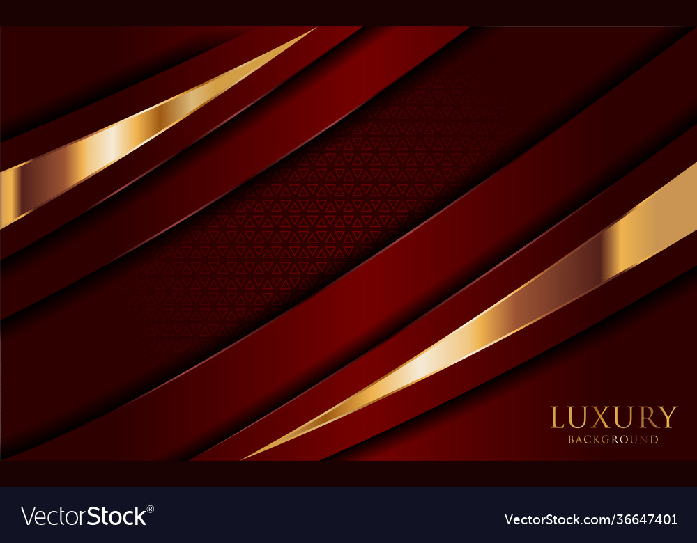 Abstract red background and golden lines element