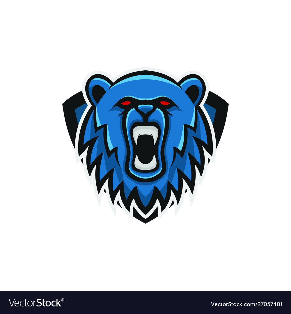 Bear logo mascot design head wildlife sport