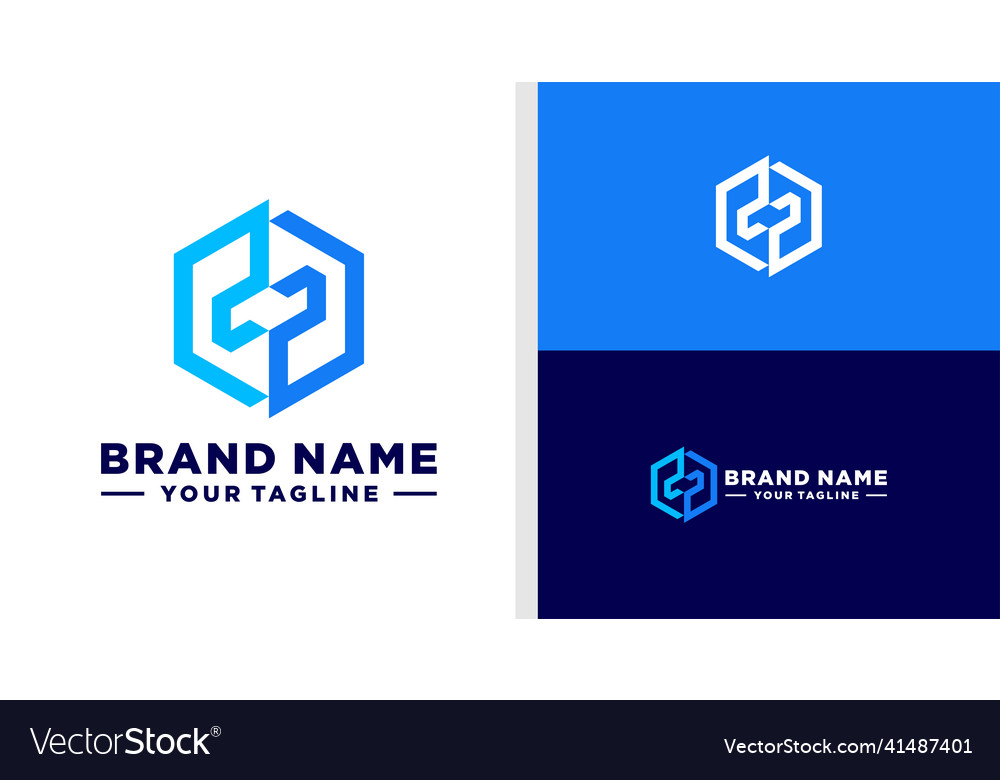 Dp logo monogram hexagonal editable