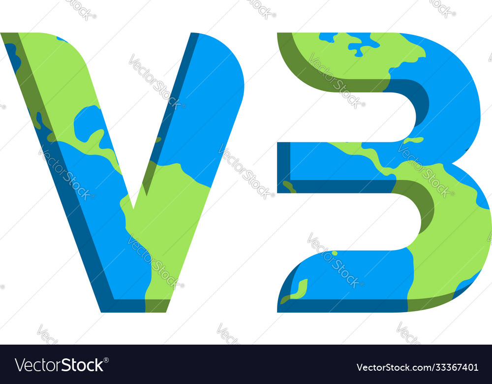 Initial vb logo design with world map style
