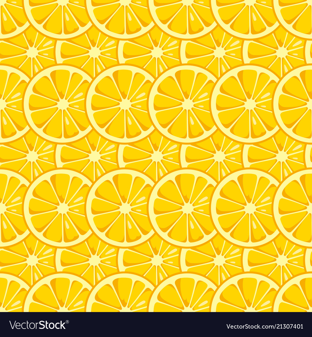 Lemon slices seamless pattern vector image Lemon slices seamless pattern
