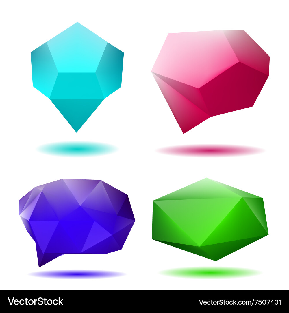 Low polygonal speech bubbles Royalty Free Vector Image