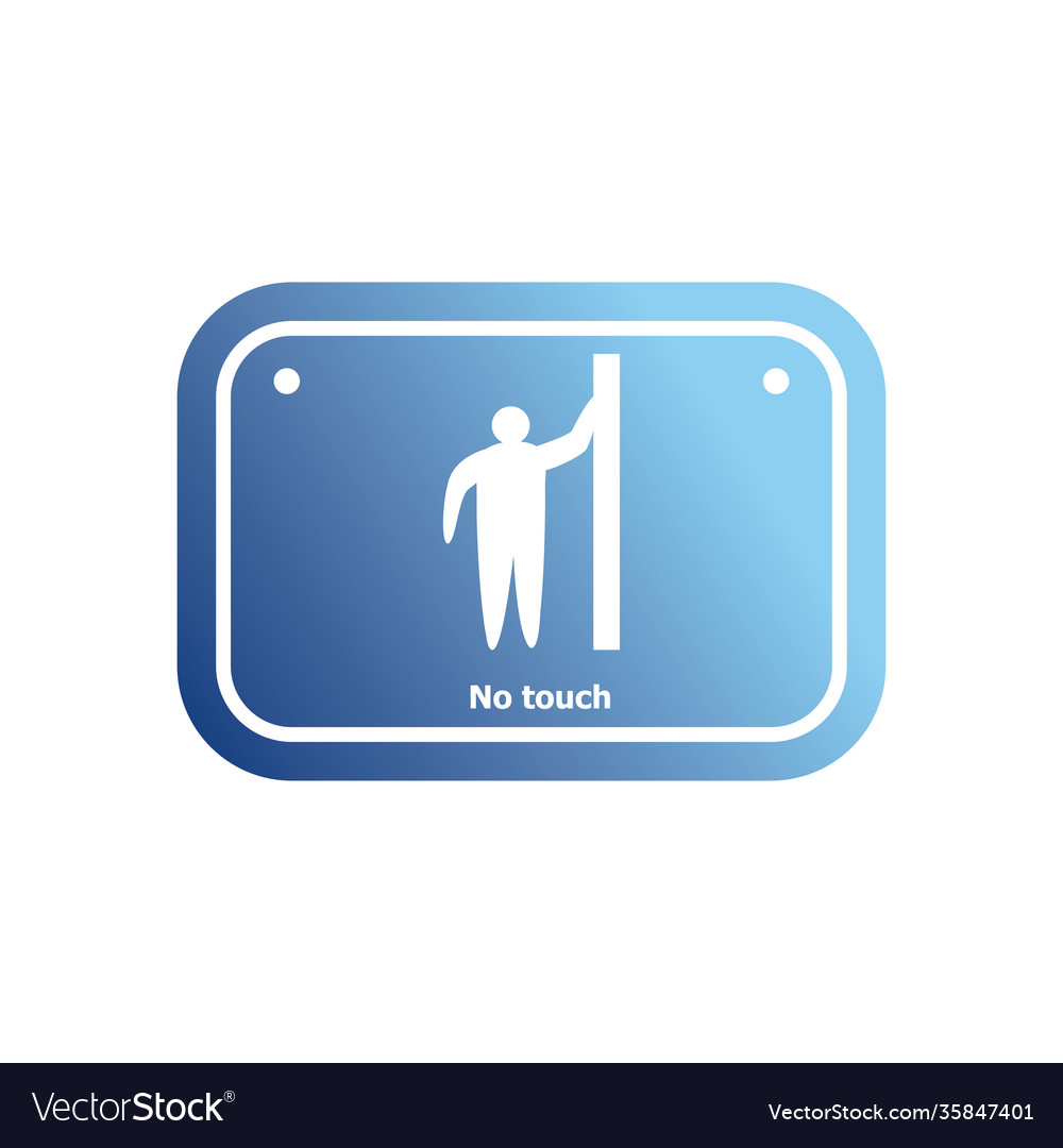 Man with no touch text in road sign gradient style
