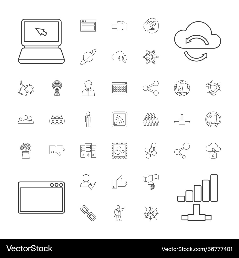Network icons Royalty Free Vector Image - VectorStock