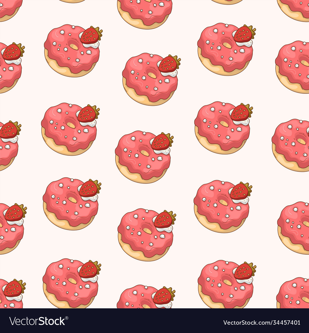 Pink donuts seamless pattern