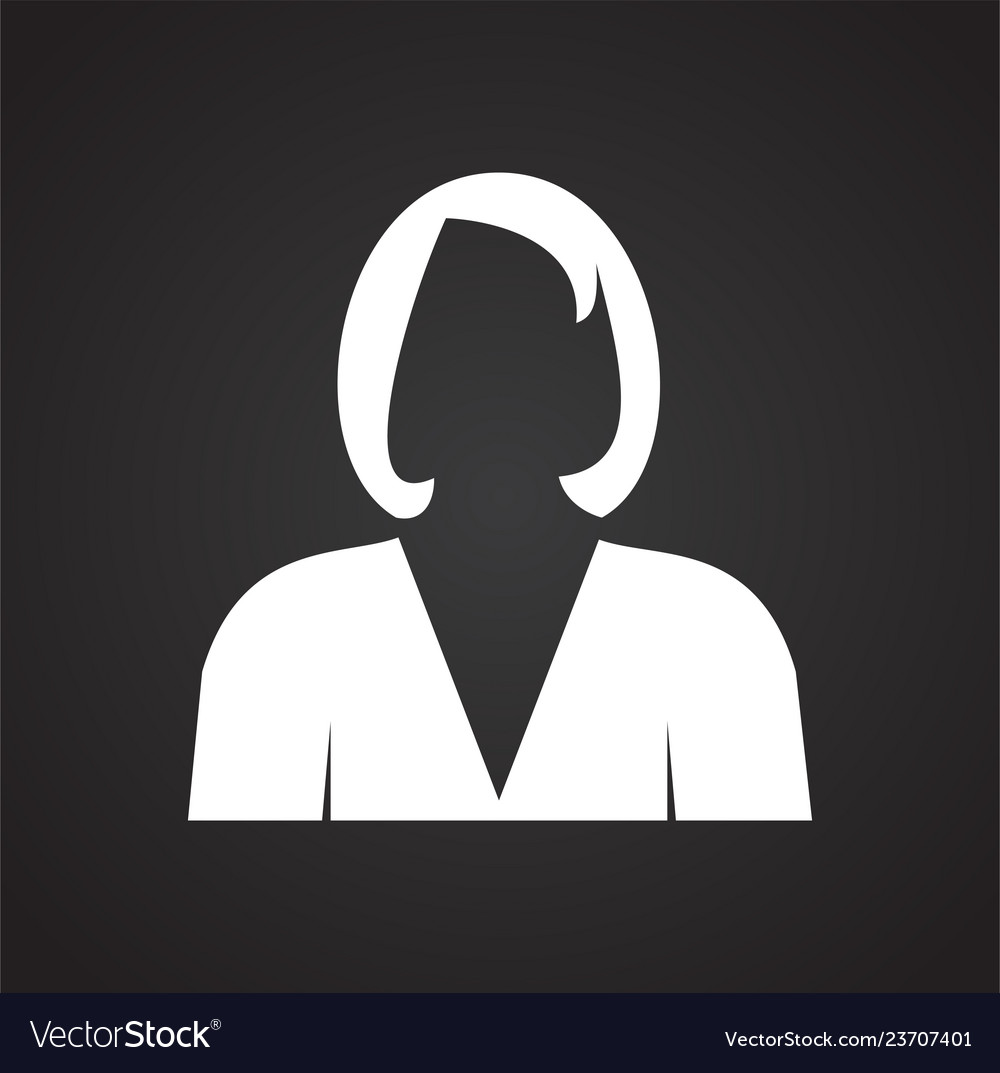 Profile icon on black background for graphic Vector Image