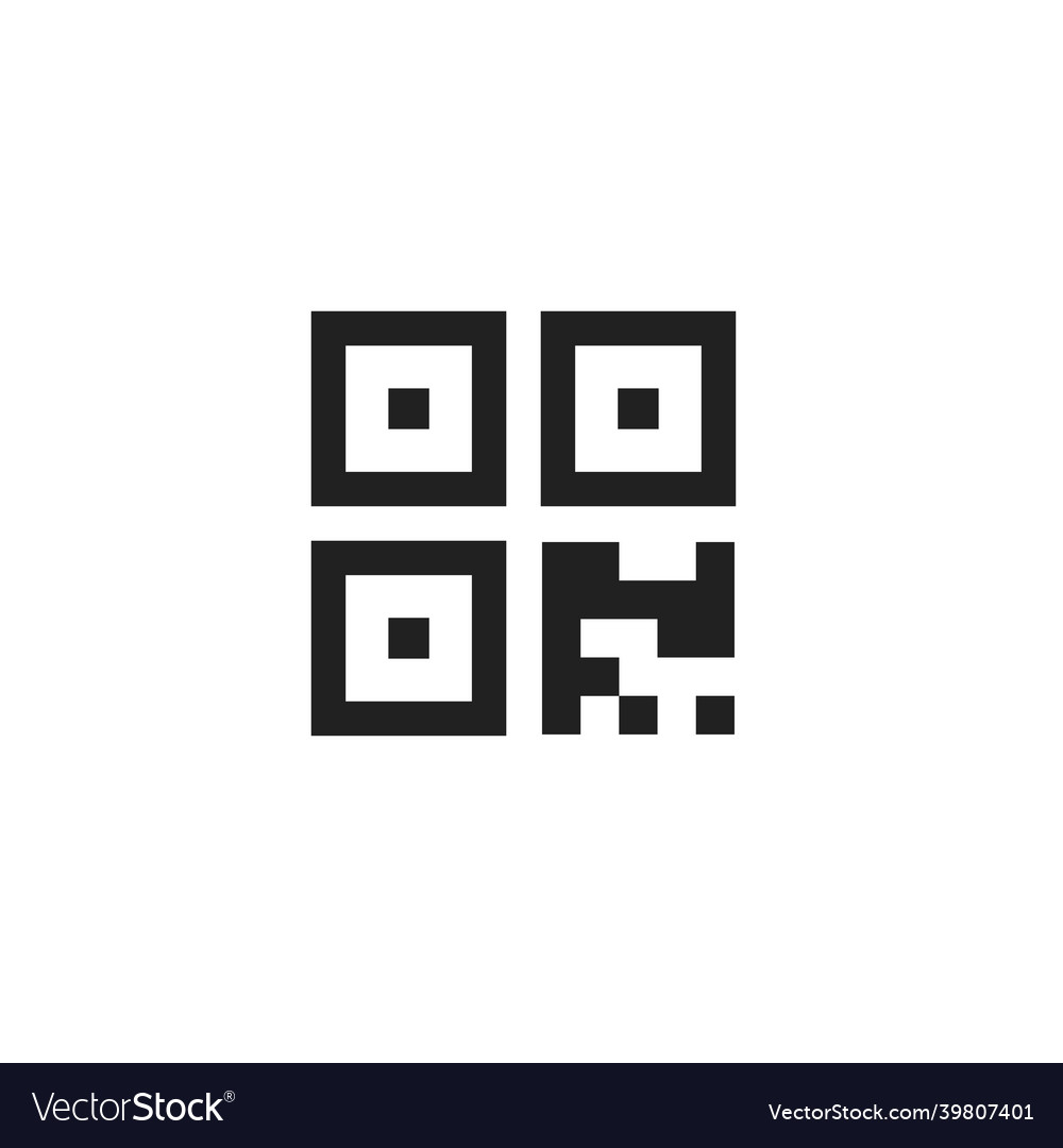 Qr code simple icon symbol scan logo concept Vector Image