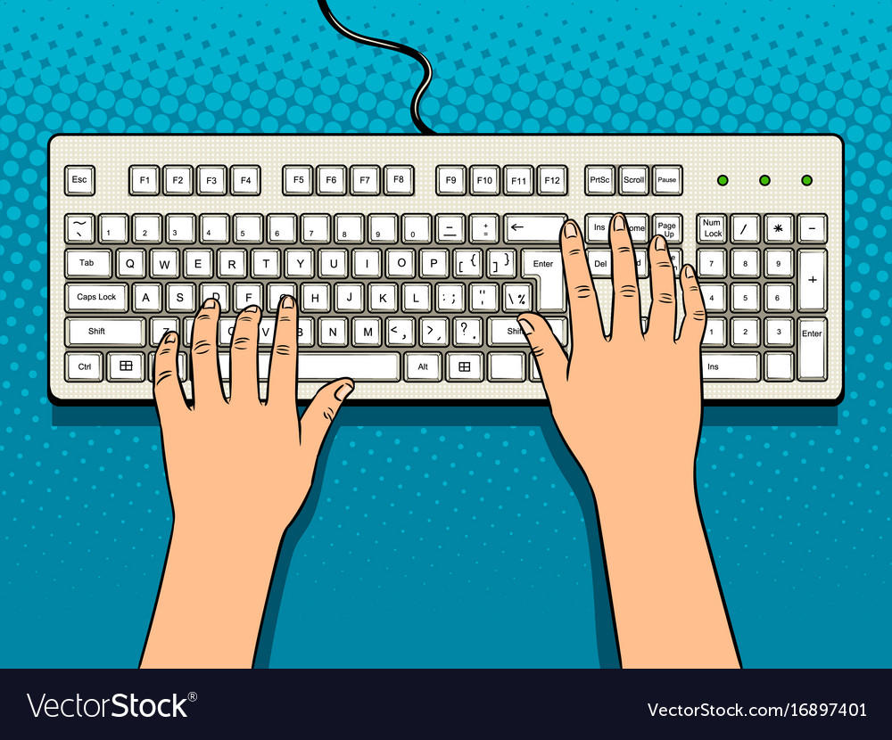 Retro Computer Keyboard Pop Art