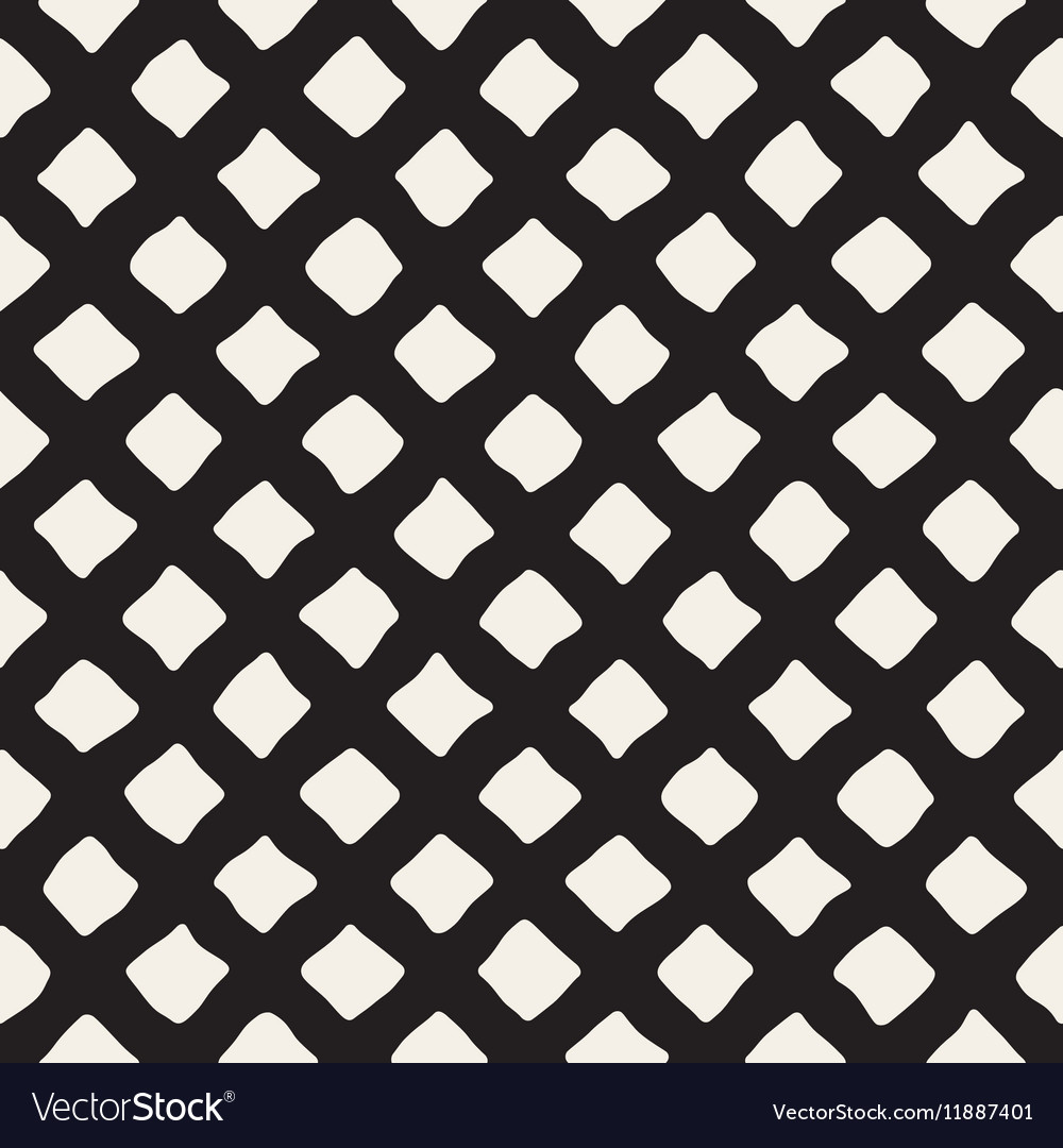 Seamless black and white hand drawn rhombus Vector Image