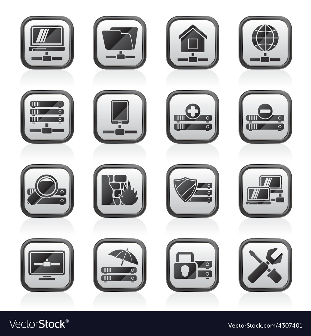 Server hosting and internet icons