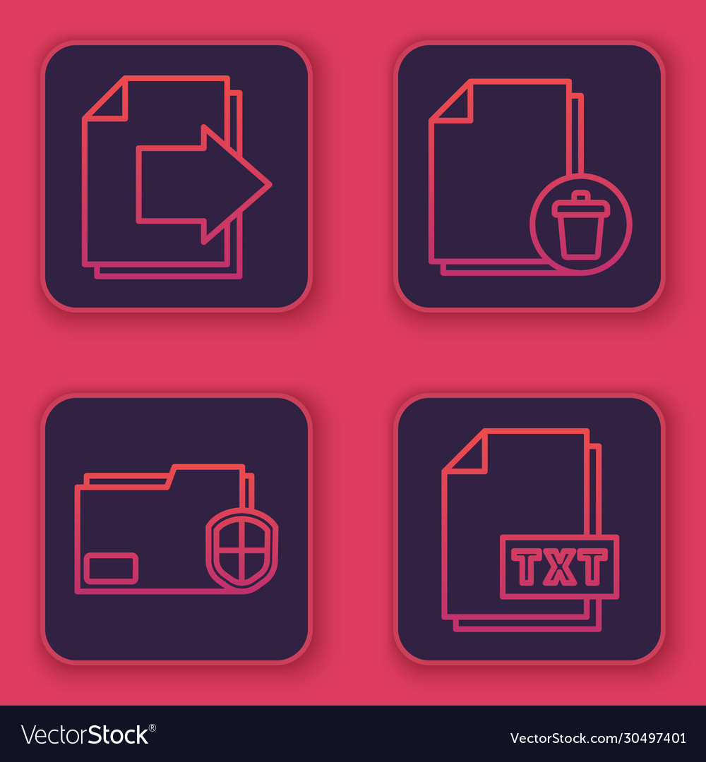 Set line next page arrow document folder vector image Set line next page arrow document folder