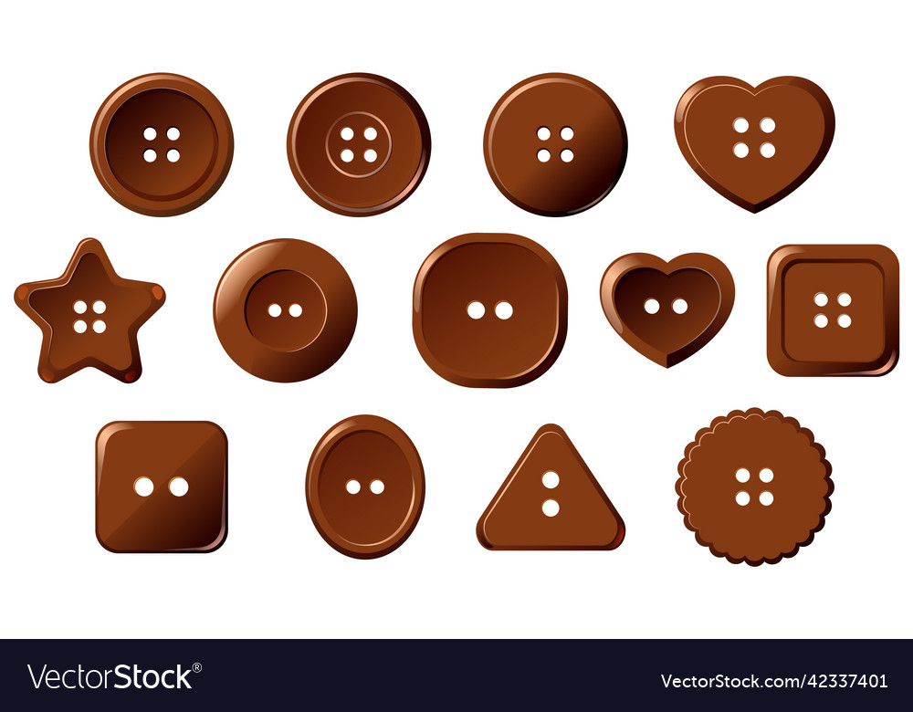 Set of button in different shapes