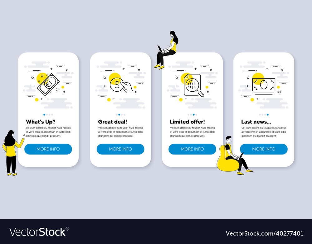 Set of finance icons such as analytics chart vector image Set of finance icons such as analytics chart