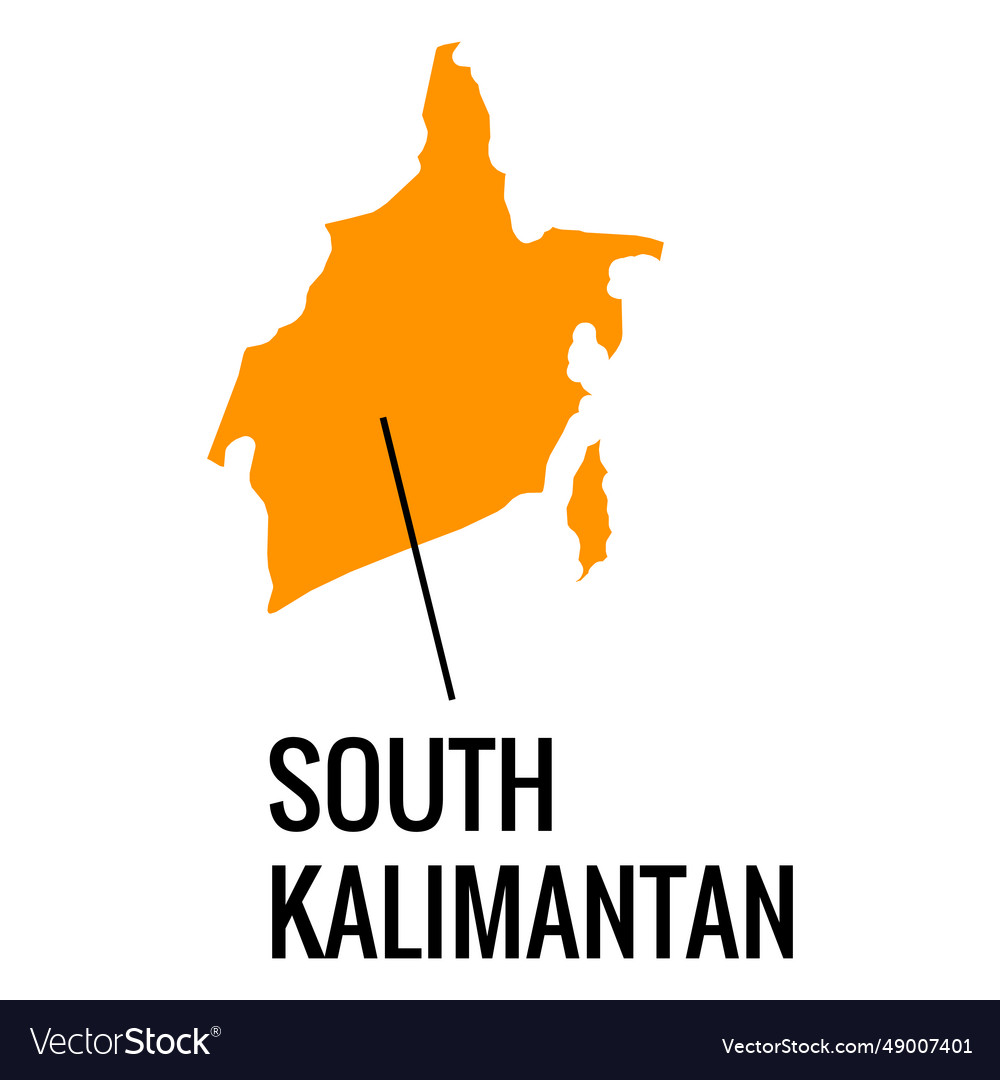 South kalimantan province map Royalty Free Vector Image