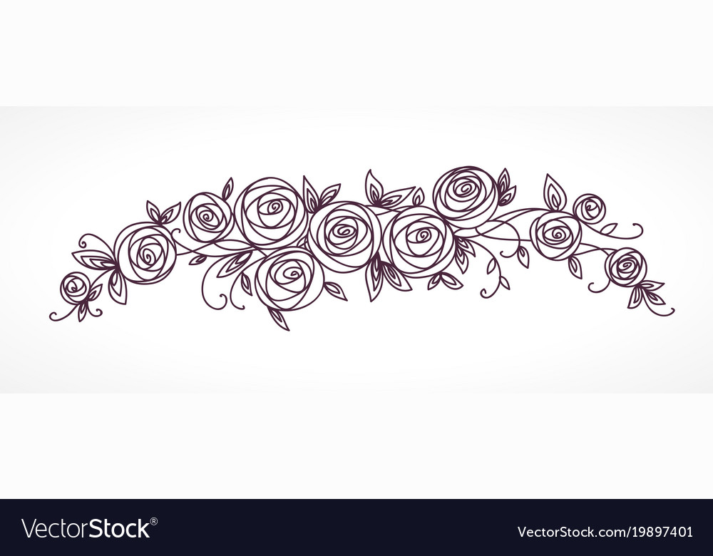 Stylized rose flowers bouquet Royalty Free Vector Image