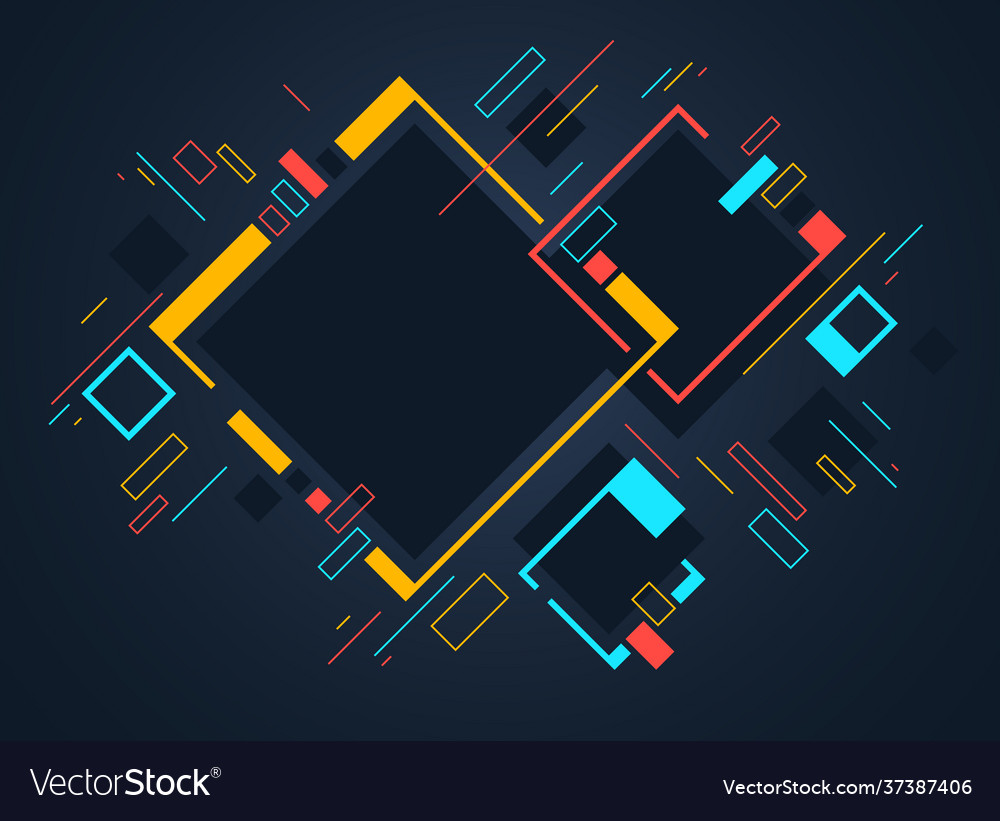 Artistic colorful frame with different elements
