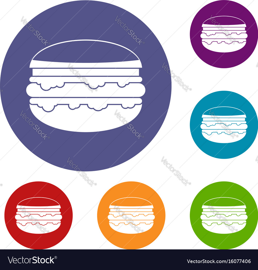 Burger icons set Royalty Free Vector Image - VectorStock