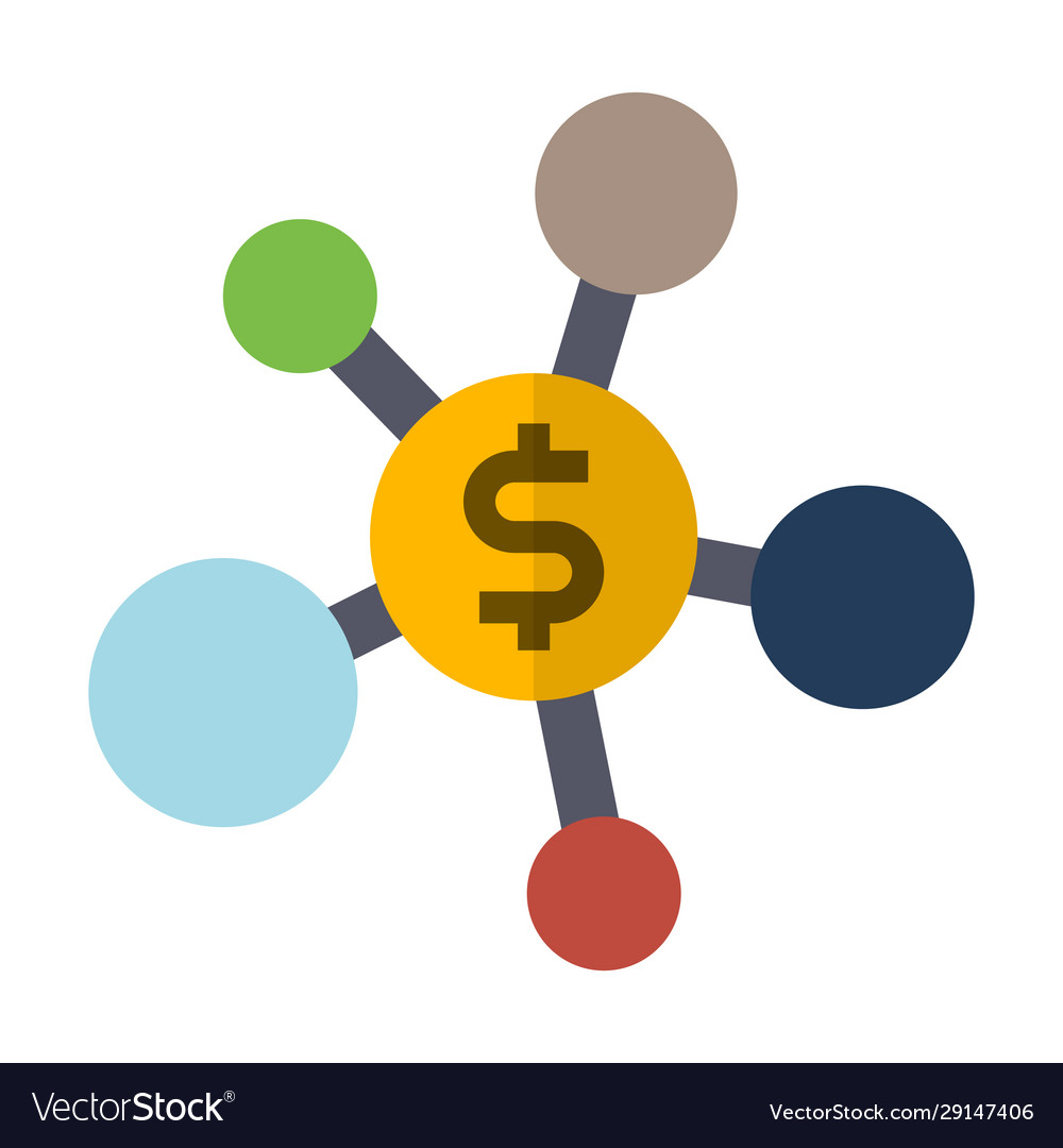 Business networking flat color icon