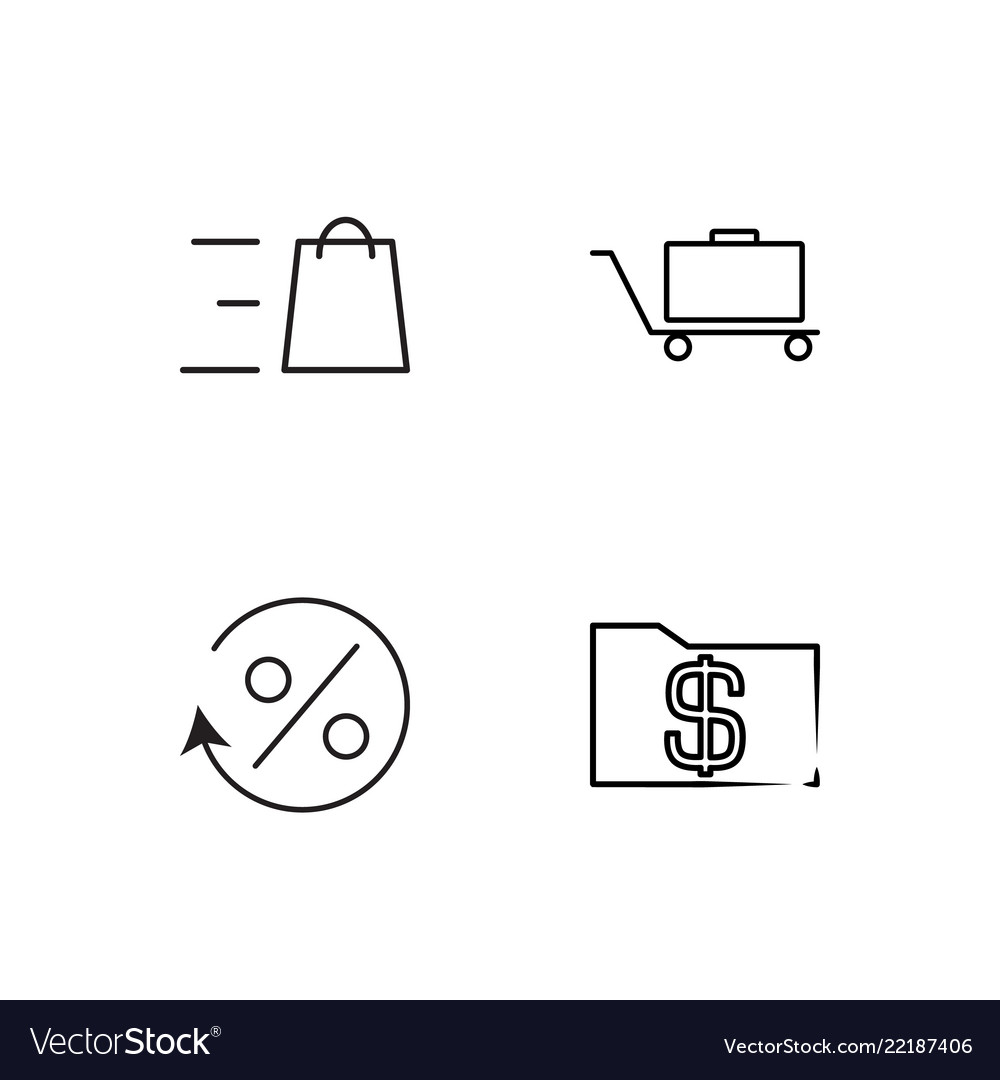 Business simple outlined icons set