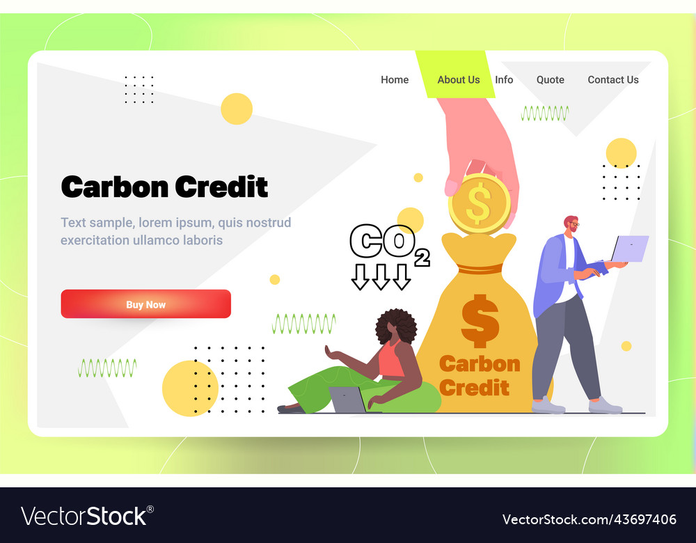 Carbon credit project development concept co2 Vector Image